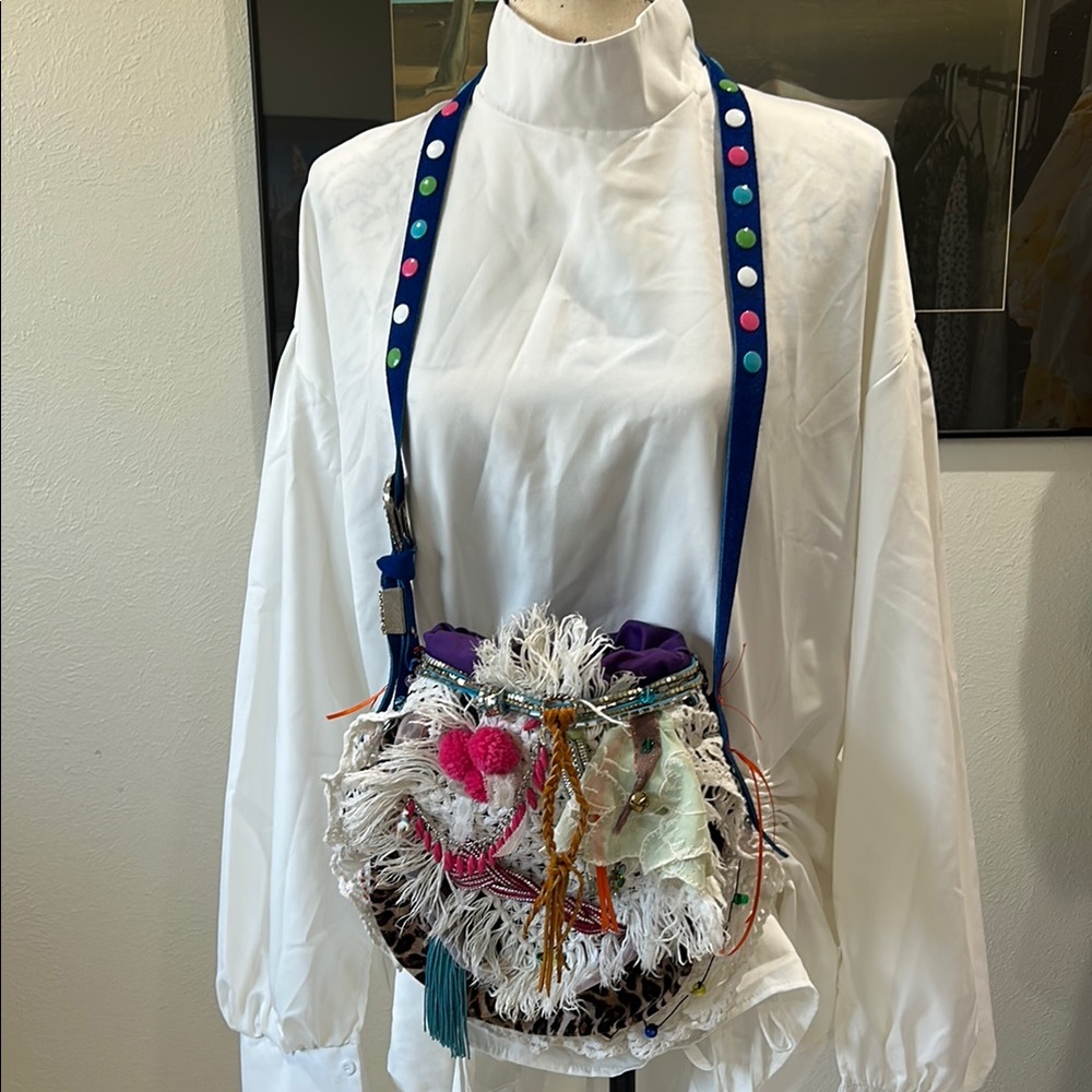 Boho Gypsy bag. Colorful Fringe Crossbody Bag